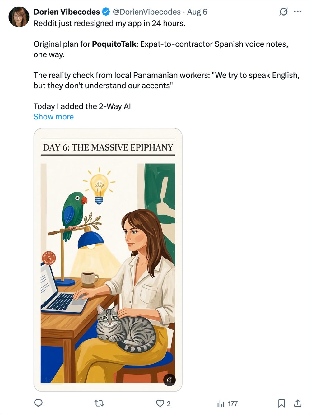 X post: Reddit just redesigned my app in 24 hours